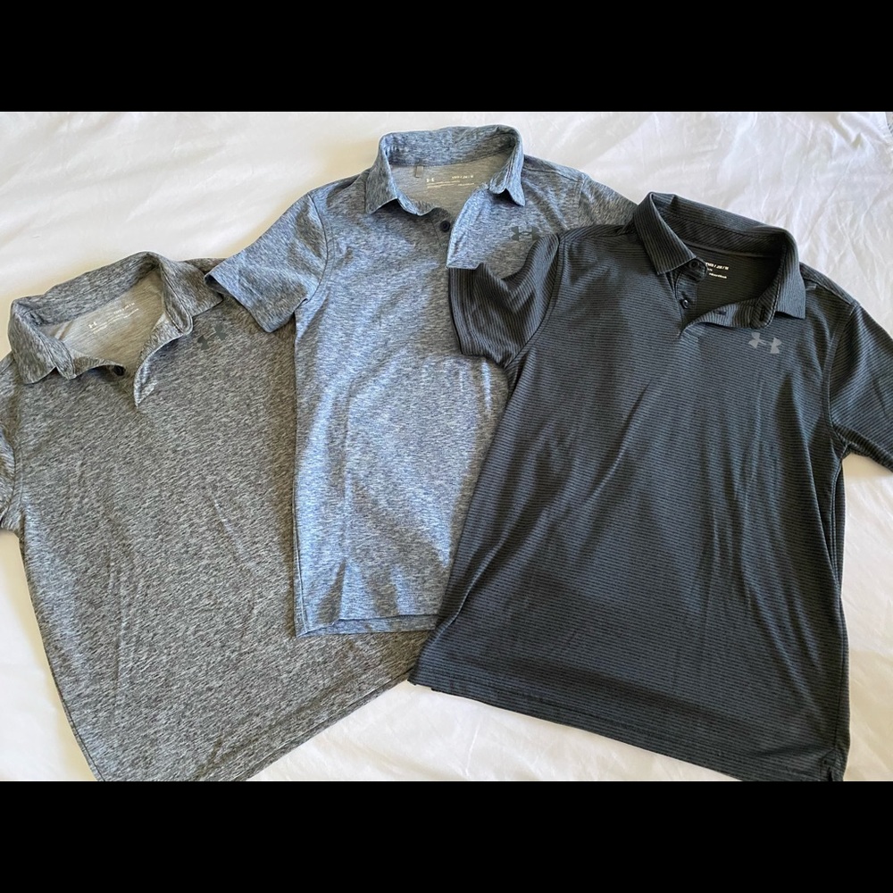 LOT of 3 boys Under Armour collared shirts - sz. M